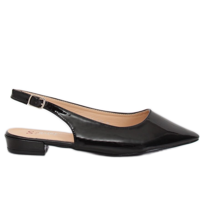 Negre LL-178 Balerini negri cu toc deschis negru