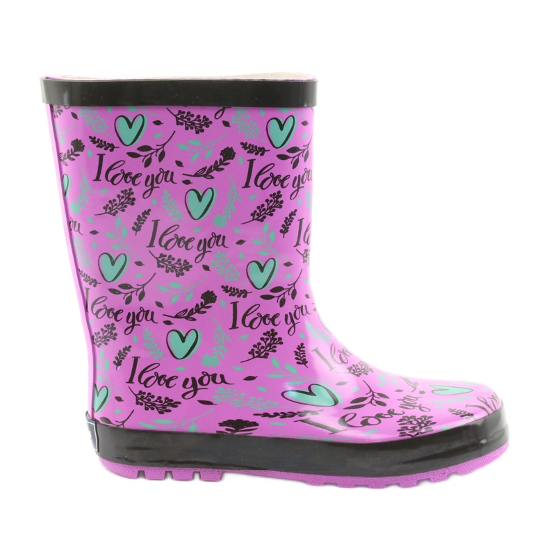 American Club Cizme americane cu inimă negru violet verde