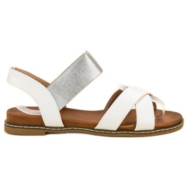 Mannika Sandale albe cu radieră