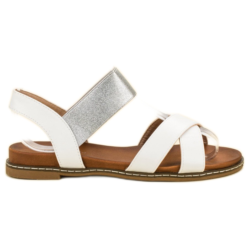 Mannika Sandale albe cu radieră