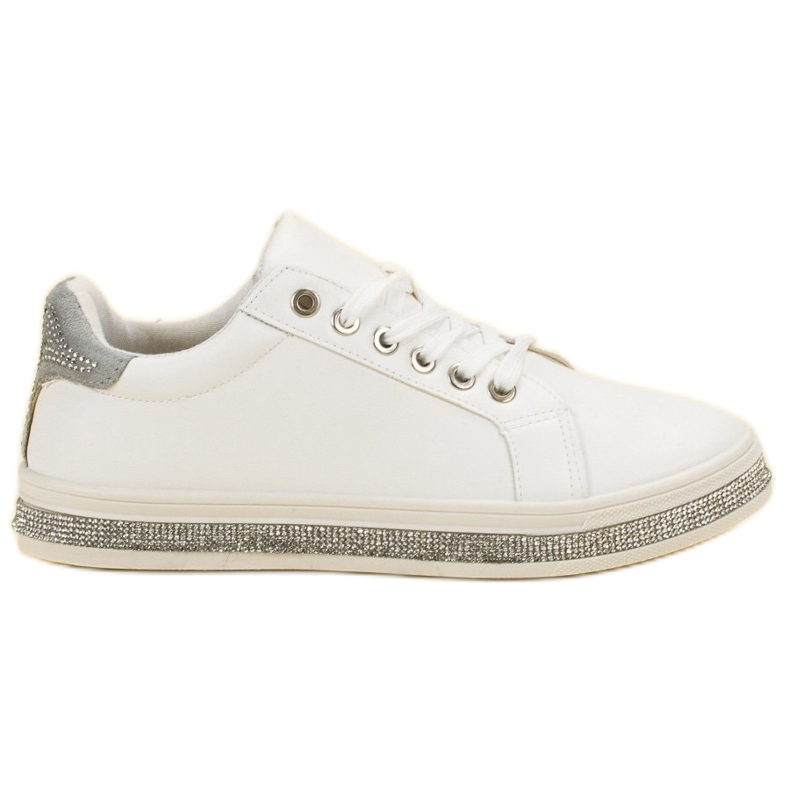 SDS Pantofi sport cu zirconiu cubic alb