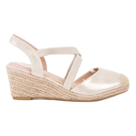 SHELOVET Espadrile cu pană maro SHELOVET Espadrile cu pană maro