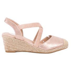 SHELOVET Espadrile cu pană roz SHELOVET Espadrile cu pană roz