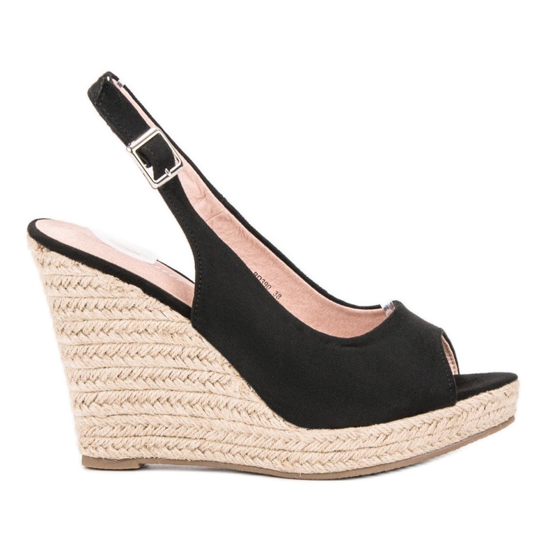 Renda Sandale din piele de căprioară la modă negru