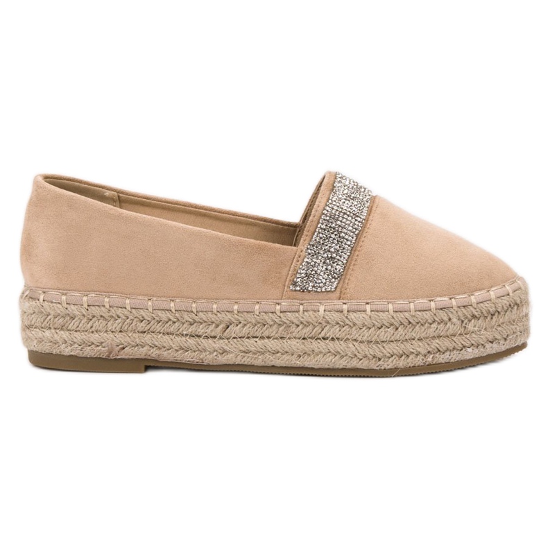 SHELOVET Espadrile Cu Cristale maro SHELOVET Espadrile Cu Cristale maro