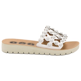 SHELOVET Papuci Casual pentru femei alb SHELOVET Papuci Casual pentru femei alb