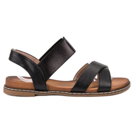 Mannika Sandale negre cu radieră negru