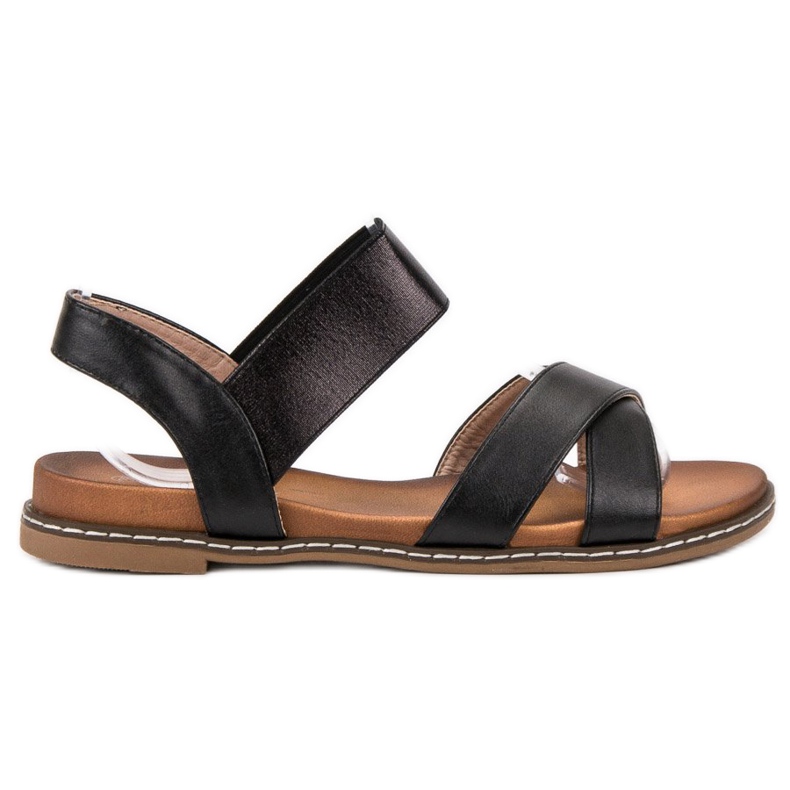 Mannika Sandale negre cu radieră negru