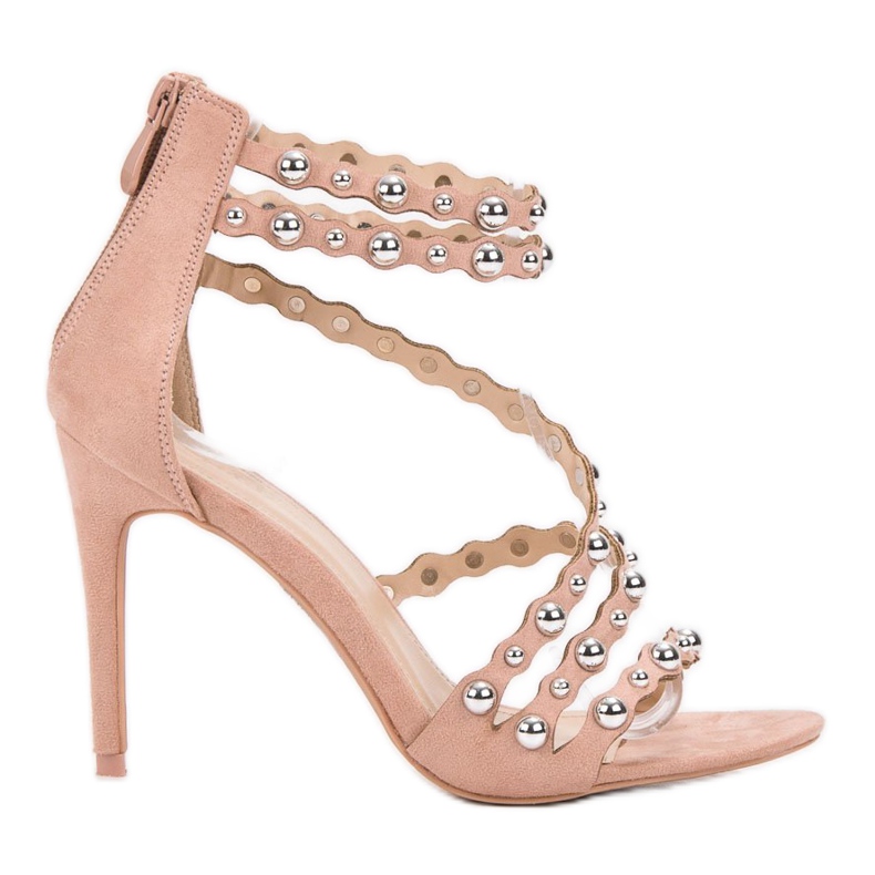 SHELOVET Sandale sexy pe toc înalt maro