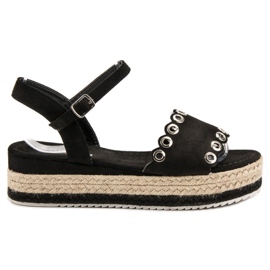 Nio Nio Sandale pe platformă negru Nio Nio Sandale pe platformă negru