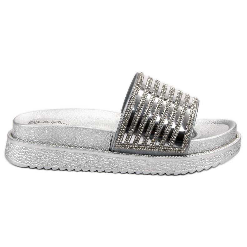 Bello Star Papuci Cu Cristale gri