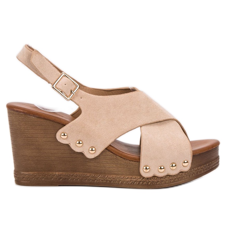 SHELOVET Sandale din piele intoarsa maro