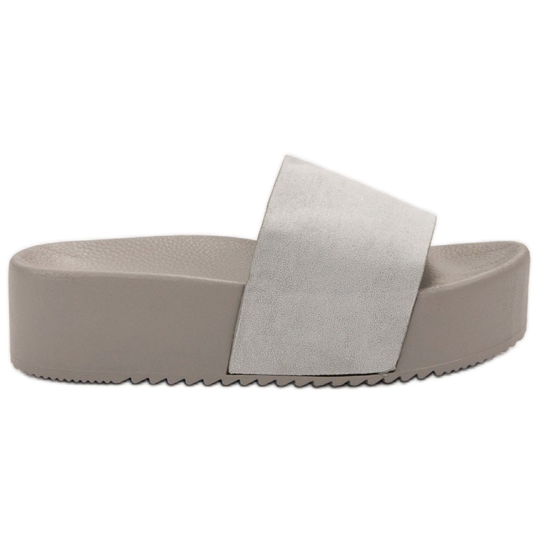 Ideal Shoes Papuci pe platformă gri