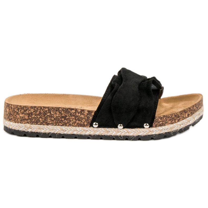 Bestelle Papuci Cu Frill negru