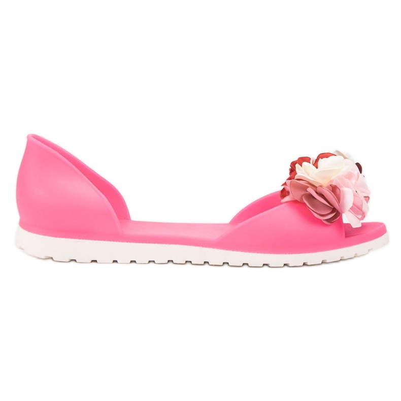 Ideal Shoes Meliski Cu Flori roz Ideal Shoes Meliski Cu Flori roz