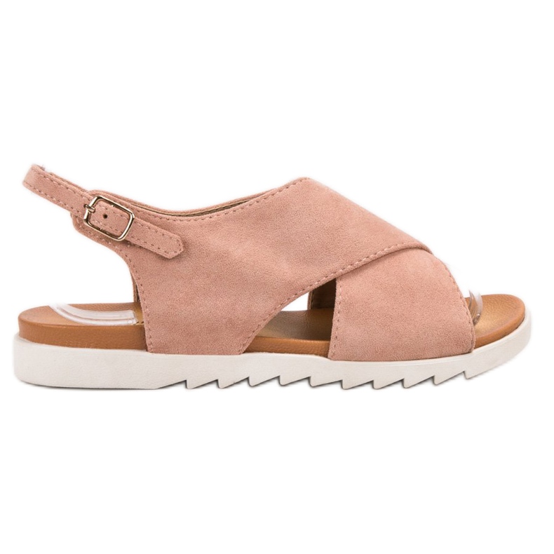 Primavera Sandale închise din piele de căprioară roz