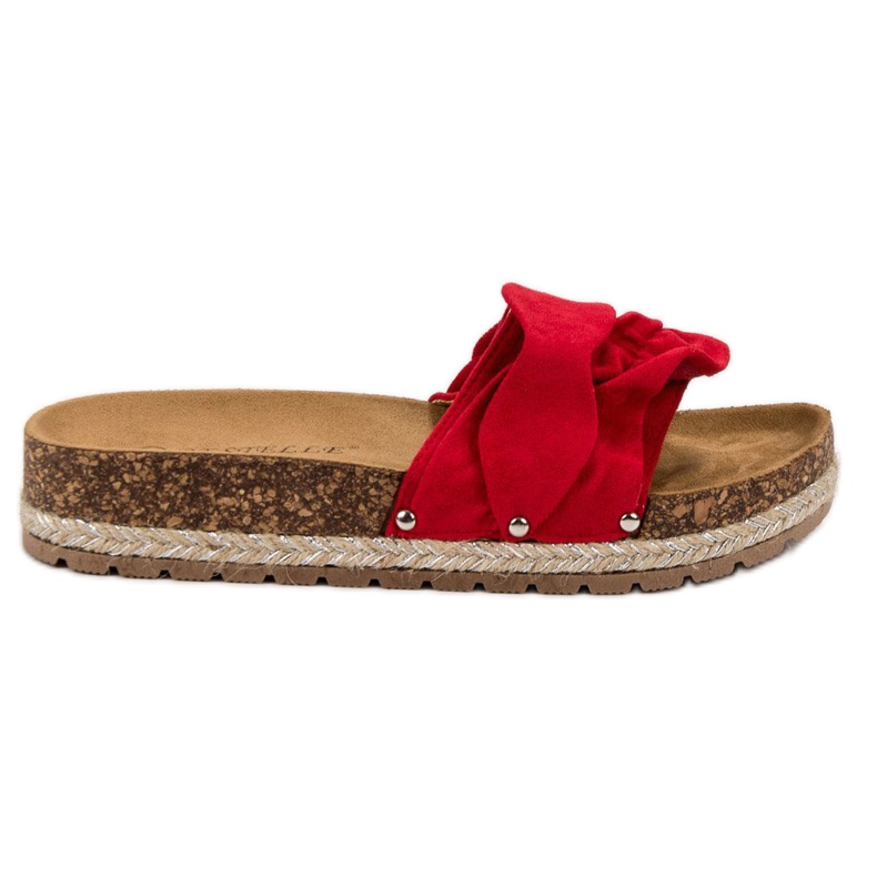 Bestelle Papuci Cu Frill roșu