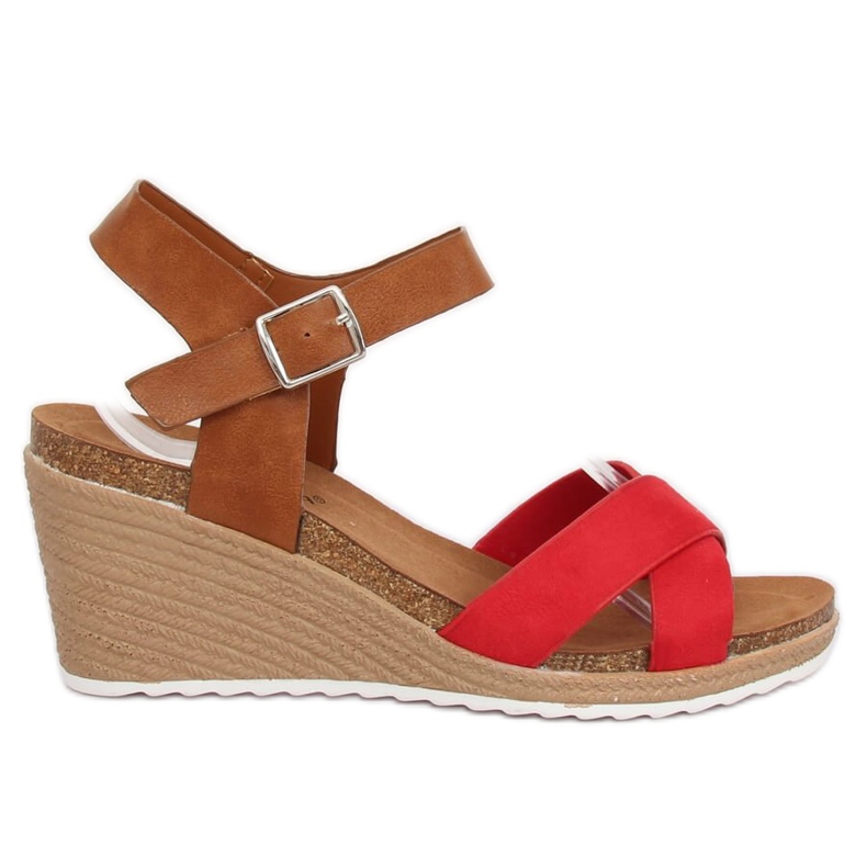 Sandale cu pană roșie F-18 Roșu