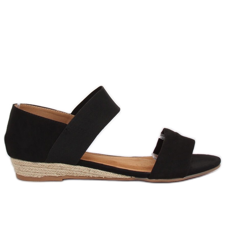 Sandale negre espadrile 9R71 Negru