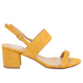Sandale galbene cu toc înalt 660-1 / SA-2 Galben