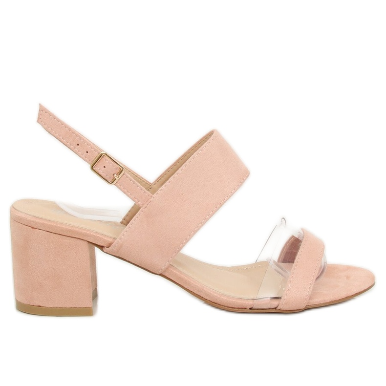 Sandale cu toc roz 660-1 / SA-2 Roz
