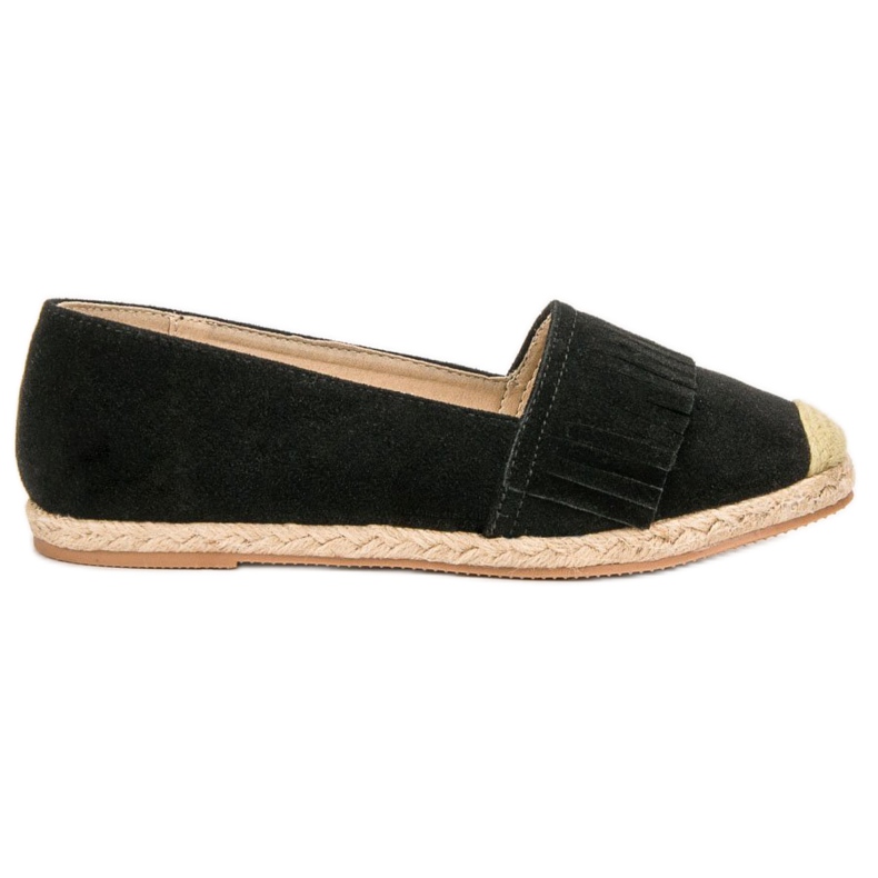 Queentina Espadrile Cu Franjuri negru Queentina Espadrile Cu Franjuri negru