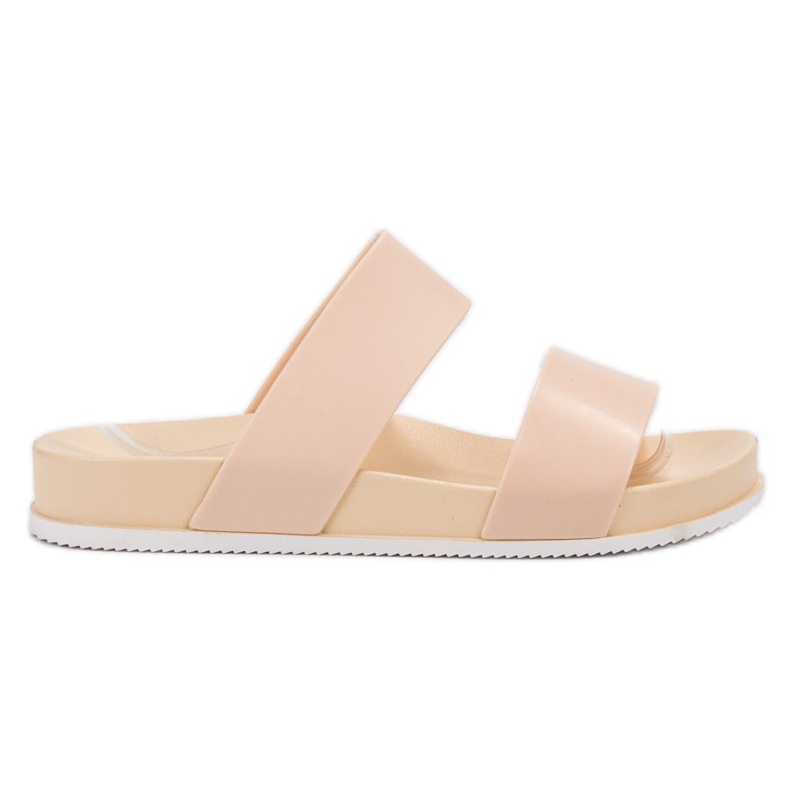 Laura Mode Papuci din cauciuc bej