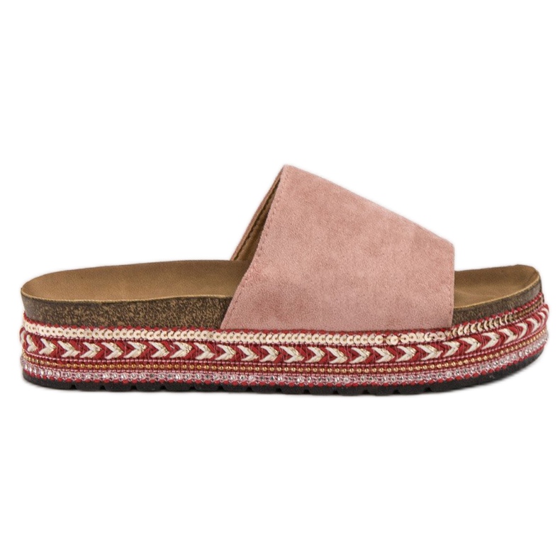 Jumex Papuci Decorati Pe Platforma roz