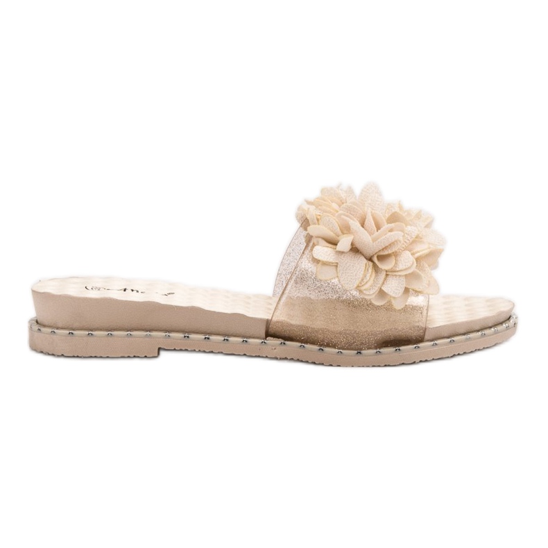 Anesia Paris Papuci din cauciuc cu flori maro Anesia Paris Papuci din cauciuc cu flori maro