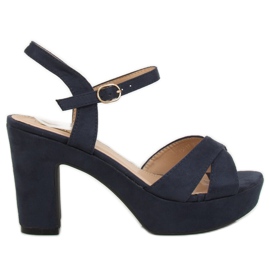 Sandale pe platforma albastră bleumarin JC15017 DK.BLUE albastru marin