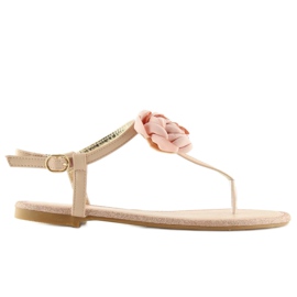 Flip-flops cu o floare roz T314P Roz