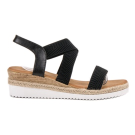 Bello Star Espadrile Slip On Sandals negru Bello Star Espadrile Slip On Sandals negru