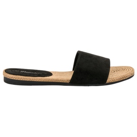 Primavera Papuci din piele negru Primavera Papuci din piele negru