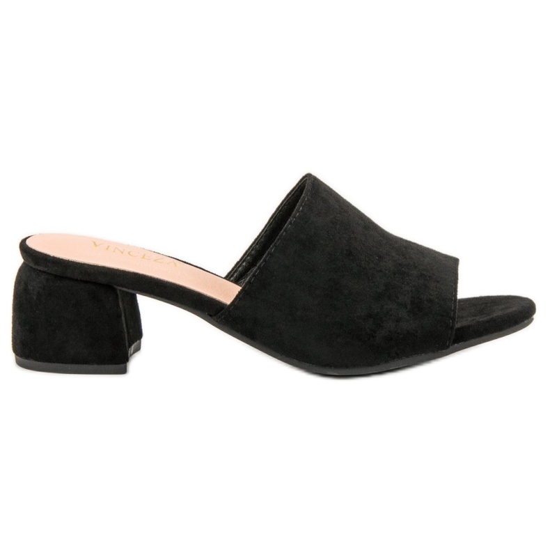Papuci din piele de căprioară pe postul VINCEZA negru