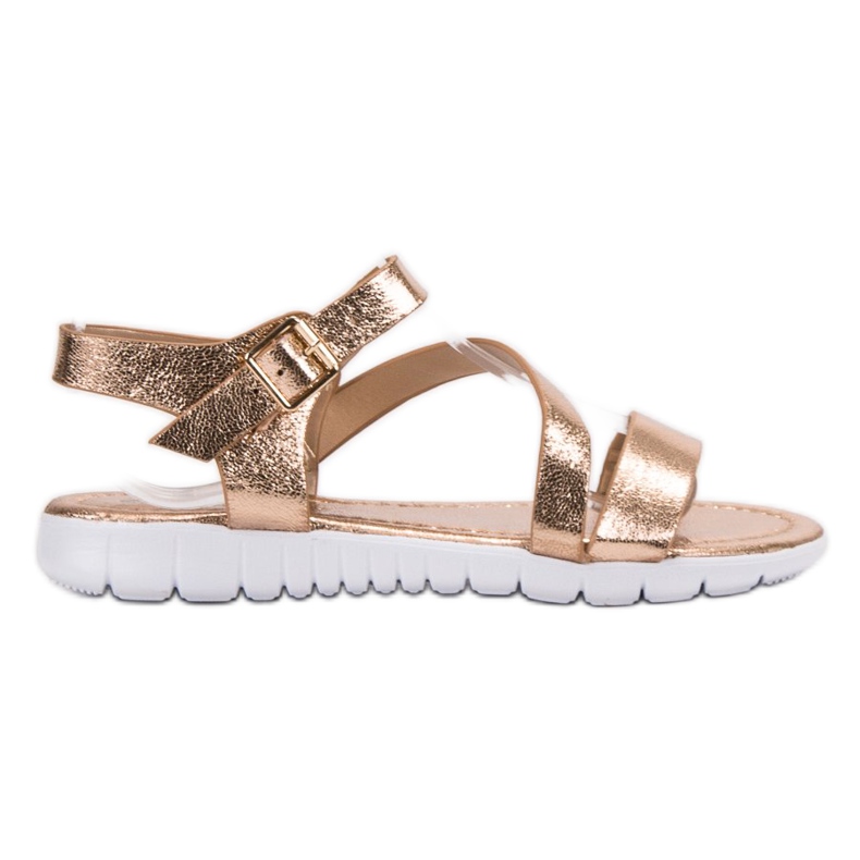 SHELOVET Sandale de închidere cu cataramă galben