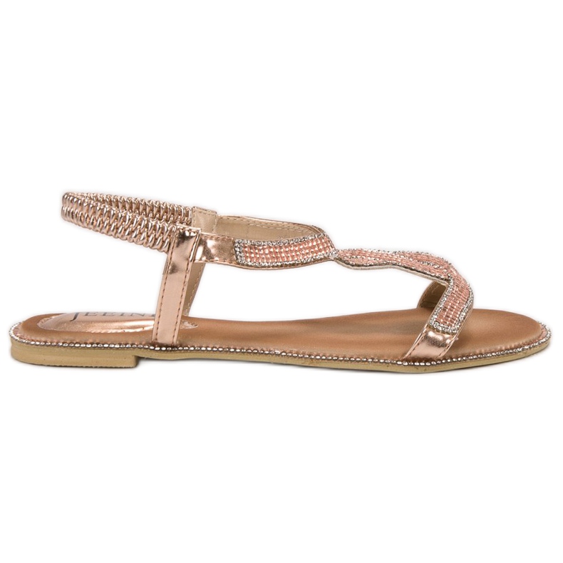 SHELOVET Sandale decorate cu bandă de cauciuc roz