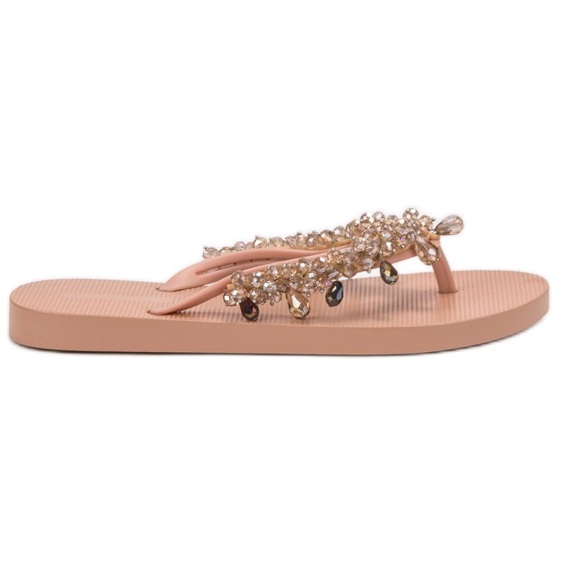 SHELOVET Flip-flops din cauciuc cu ornamente galben