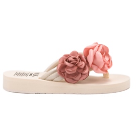 SHELOVET Flip-flops ușoare cu flori maro SHELOVET Flip-flops ușoare cu flori maro