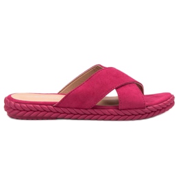 SHELOVET Papuci din piele violet SHELOVET Papuci din piele violet