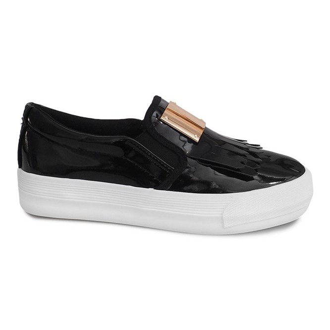 Adidași lăcuți pe pană S-1 Negru