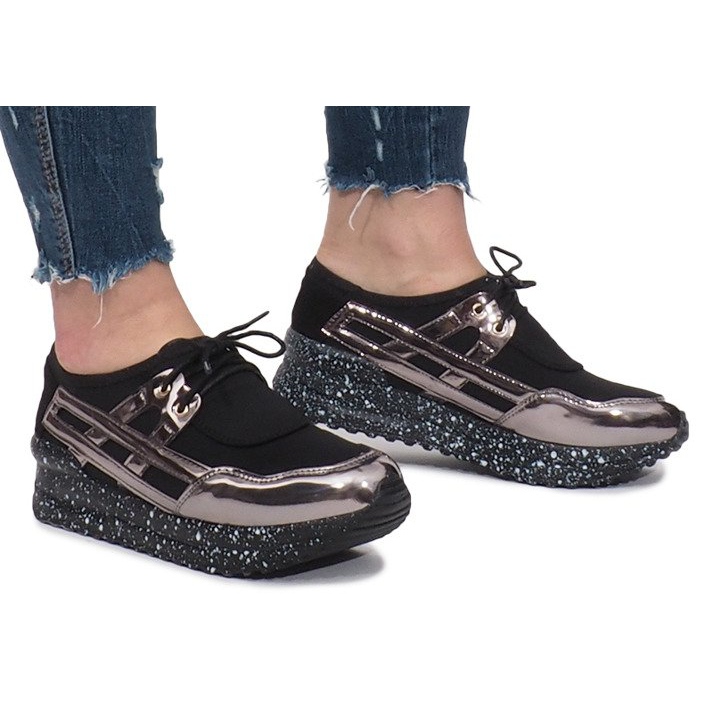 Adidași sport negri pe platforma Calixte negru