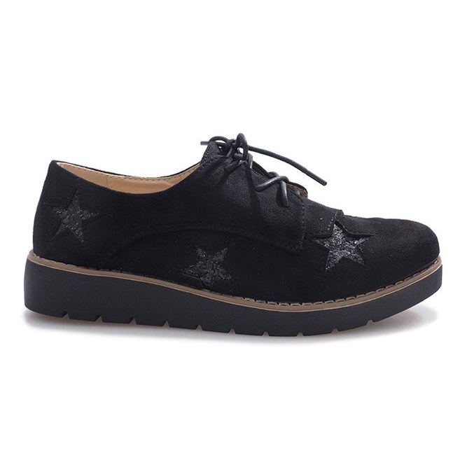 Mocasini negri cu Big Stars negru