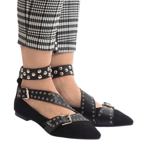 Pantofi alunecați negri cu știfturi B12-8 negru