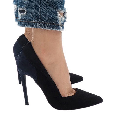 Tocuri clasice din piele de căprioară 95299-35 negru