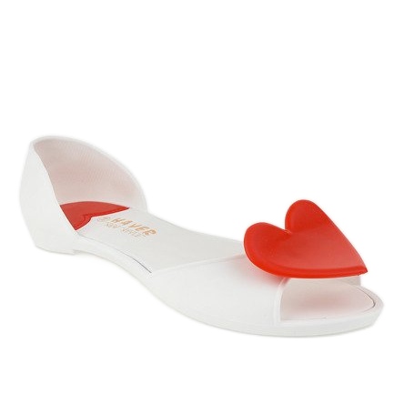 Balerini de cauciuc alb melisă cu inimă KM121-15