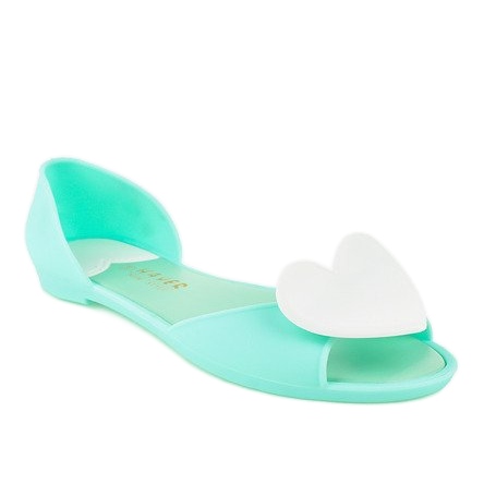 Balerini din cauciuc verde meliski cu inimă KM121-14