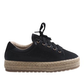 Espadrile dantelate LX-07 negre negru