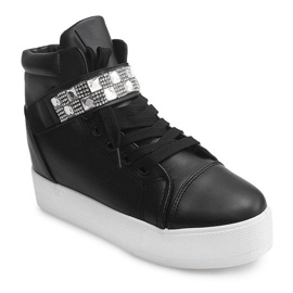 Adidași cu toc înalt 51113 negru Adidași cu toc înalt 51113 negru