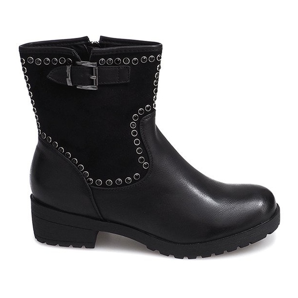 Cizme motorizate cu știfturi 1640 negru