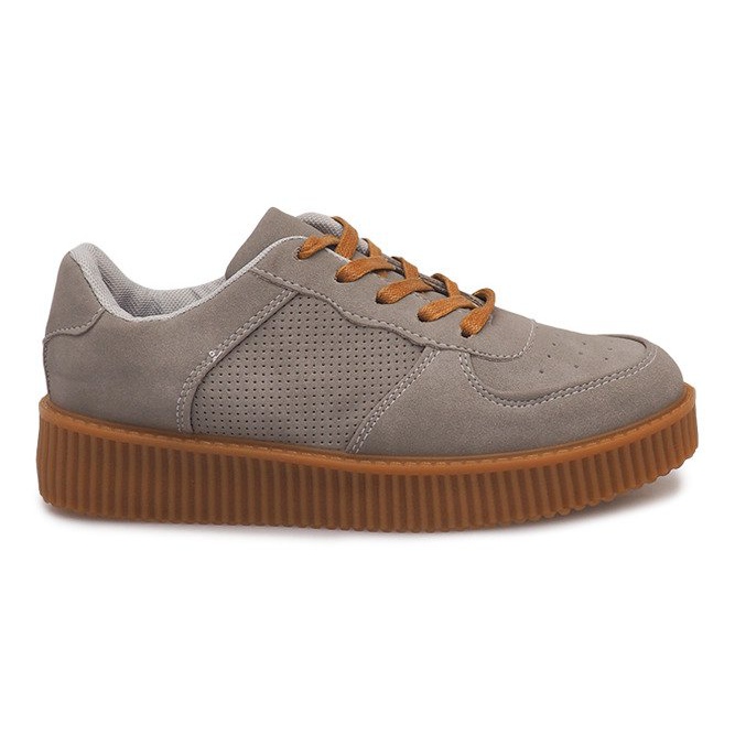 Cizme Creepers Pe Platforma HBK1015 Gri